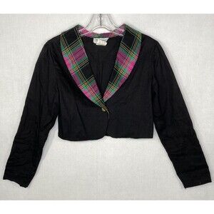 Vintage Fashionland Girls Size 14 Plaid Uniform Suit Wrap Skirt & Jacket USA